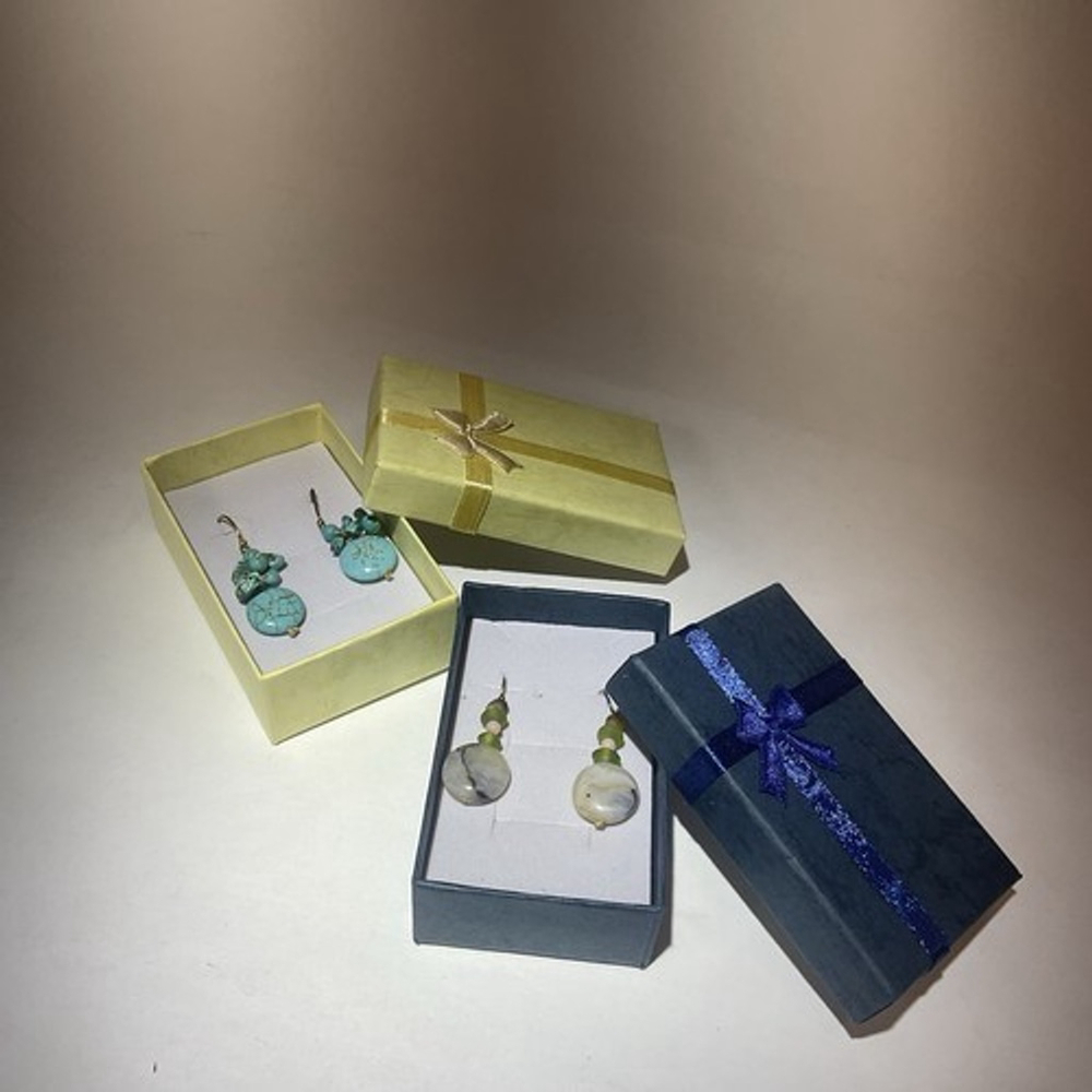 NWT Pannee Lot Of‎ 2 Dangle Drop Bead/Beaded Green Turquoise Earrings Thailand